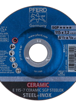 PFERD Schruppscheibe CERAMIC SGP STEELOX D115xS7mm ( 4000843236 )