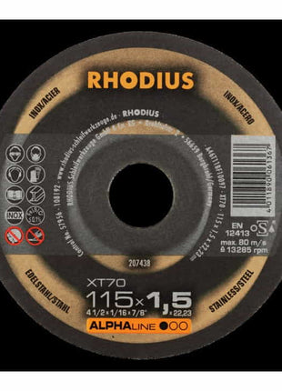 RHODIUS Disque à tronçonner XT 70 115x1,0x22,23mm ( 4000843729 )