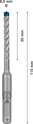 Wiertarka udarowa BOSCH Expert SDS-7X Ø 6,0 mm długość robocza 50 mm długość 115 mm ( 4000909926 )