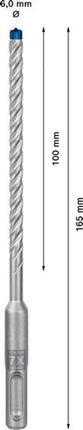 BOSCH Hammerbohrer Expert SDS-7X Ø 6,0 mm Arbeits-L.100 mm L.165 mm ( 4000909927 )