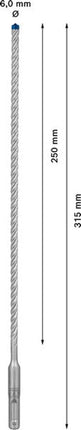 Wiertarka udarowa BOSCH Expert SDS-7X Ø 6,0 mm długość robocza 250 mm 315 mm ( 4000909930 )