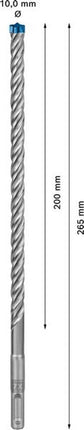 Wiertarka udarowa BOSCH Expert SDS-7X Ø 10 mm długość robocza 200 mm długość 265 mm ( 4000909980 )