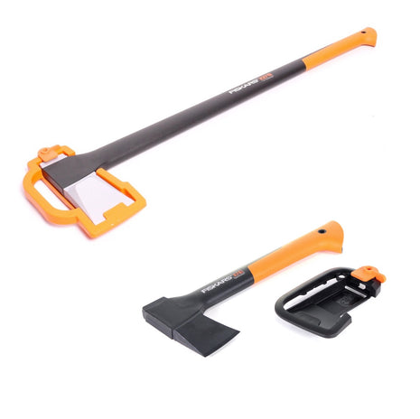 Fiskars Axt Set mit X27 Spaltaxt XXL 92 cm ( 122503 ) und X7 Spaltaxt XS 35,5 cm ( 121423 ) - Toolbrothers