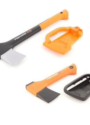 Fiskars Axt Set mit Spaltaxt X 11 S 45 cm ( 122443 ) und Freizeit Axt X 5 XXS 23 cm ( 121123 ) - Toolbrothers