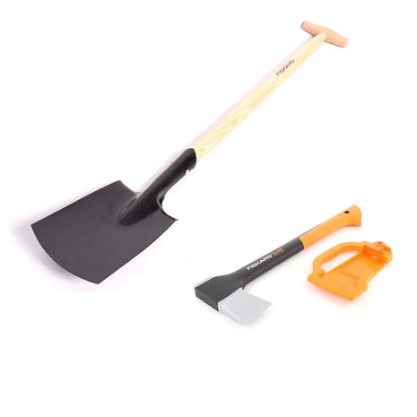 Fiskars Garten Set mit Spaltaxt X 11 S 45 cm ( 122443 ) und Damen Spaten 880 g ( 394 D ) - Toolbrothers