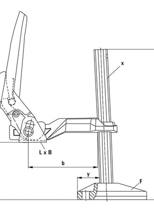 Abrazadera de mesa para máquina BESSEY altura de sujeción 200 mm (4123740030)