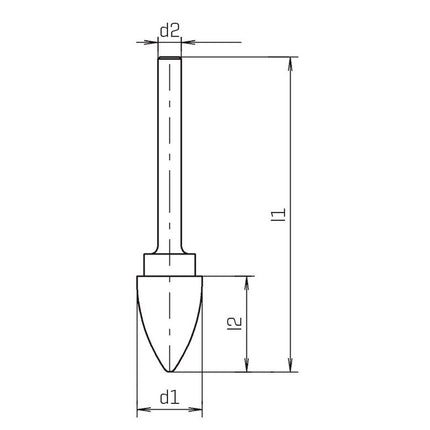 PFERD Frez RBF Ø 8 mm Długość główki 20 mm Ø trzpienia 6 mm ( 4142160321 )