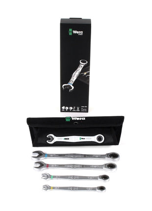 Wera Joker Set 4-tlg. 05073290001 - 4-teiliges Maulschlüssel- und Ringratschen-Set + hochwertiges Stoff-Case - Toolbrothers