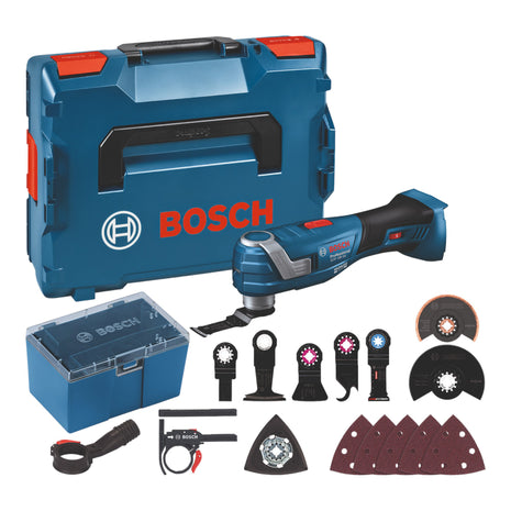 Bosch GOP 18V-34 Professional akumulatorowa przecinarka wielofunkcyjna 18 V Starlock Plus ( 06018G2002 ) + 17 szt. akcesoriów + L-Boxx - bez akumulatora, bez ładowarki