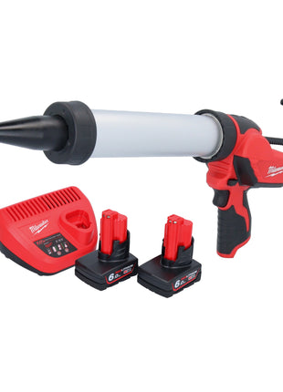 Milwaukee M12 PCG/400A-602 Pistolet akumulatorowy 12 V 400 ml + 2x akumulator 6,0 Ah + ładowarka