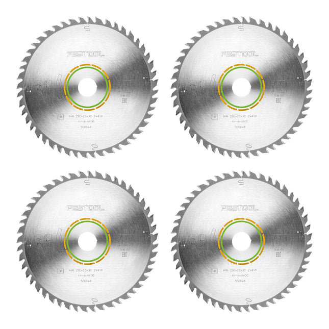 Festool HW 230x2,5x30 W48 piła tarczowa WOOD FINE CUT 4 szt. ( 4x 500648 ) 230 x 2,5 x 30 mm 48 zębów do drewna litego, powlekanego, płyt fornirowanych