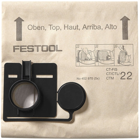 Festool FIS-CT 44/5 Sac à poussière 5 pces ( 452972 ) pour aspirateur CT 44