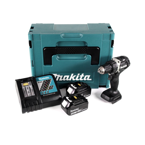 Makita DDF 484 RFJB 18 V Li-Ion Akku Bohrschrauber Sonderausgabe schwarz im MAKPAC + 2x BL 1830 3,0 Ah Akku + Schnellladegerät - Toolbrothers