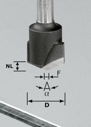 Festool HW S8 D18-135°/Alu V-Nutfräser ( 491443 ) für Oberfräsen