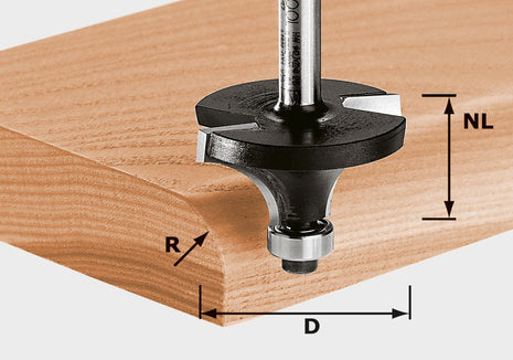 Festool HW S8 D31,7/R9,5 KL Abrundfräser ( 491015 ) für OF 900, OF 1000, OF 1010, OF 1010 R, OF 1400, OF 2000, OF 2200