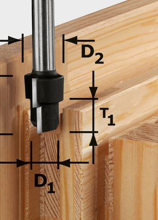 Fresa escalonada Festool HW D16.3/12.3/9.3 S12 (492713) para OF 1400, OF 2000, OF 2200