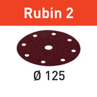 Festool STF D125/8 P150 RU2/10 Schleifscheibe Rubin 2 ( 499106 ) für RO 125, ES 125, ETS 125, ETSC 125, ES-ETS 125, ES-ETSC 125, ETS EC 125, LEX 125