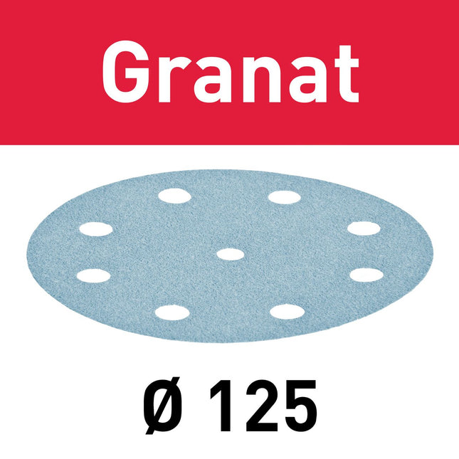 Festool STF D125/8 P180 GR/10 Tarcza szlifierska granat ( 497149 ) do RO 125, ES 125, ETS 125, ETSC 125, ES-ETS 125, ES-ETSC 125, ETS EC 125, LEX 125