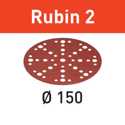 Festool STF D150/48 P180 RU2/10 Schleifscheibe Rubin 2 ( 575184 ) für RO 150, ES 150, ETS 150, ETS EC 150, LEX 150, WTS 150, HSK-D 150
