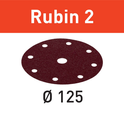 Festool STF D125/8 P220 RU2/10 Schleifscheibe Rubin 2 ( 499108 ) für RO 125, ES 125, ETS 125, ETSC 125, ES-ETS 125, ES-ETSC 125, ETS EC 125, LEX 125