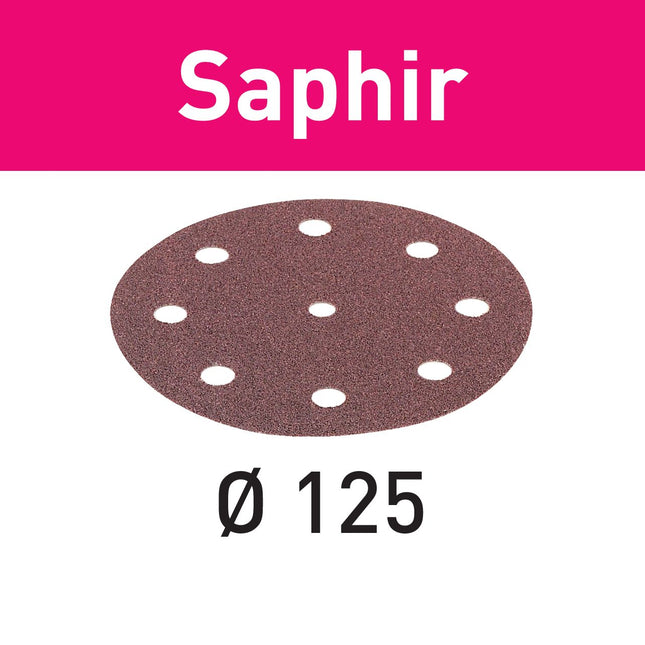 Festool STF D125/8 P50 SA/25 Schleifscheibe Saphir ( 493126 ) für RO 125, ES 125, ETS 125, ETSC 125, ES-ETS 125, ES-ETSC 125, ETS EC 125, LEX 125