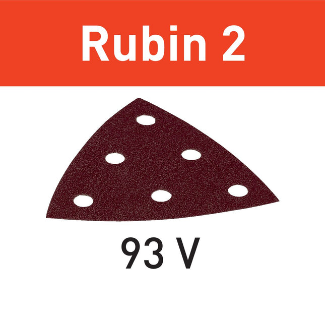 Festool STF V93/6 P60 RU2/50 Schleifblatt Rubin 2 ( 499162 ) für RO 90 DX, DX 93, RS 300, RS 3, LRS 93 (Bügeleisenschleifschuh)