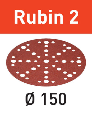 Disco abrasivo Festool STF D150/48 P60 RU2/10 Ruby 2 (575179) para RO 150, ES 150, ETS 150, ETS EC 150, LEX 150, WTS 150, HSK-D 150