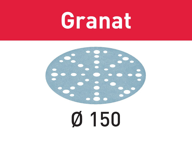Festool STF D150/48 P80 GR/10 Tarcza szlifierska granat 150 mm P 80 10 szt. ( 575156 ) do RO 150, ES 150, ETS 150, ETS EC 150, LEX 150, WTS 150, HSK-D 150