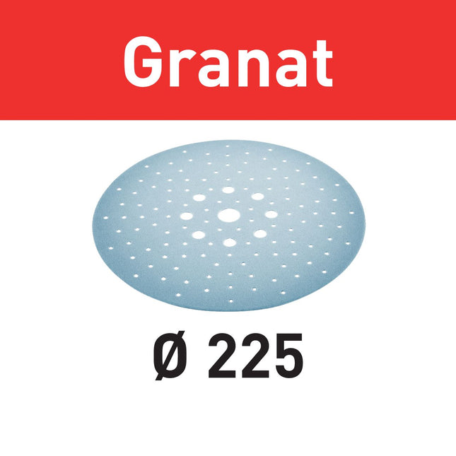 Festool STF D225/128 P80 GR/5 Tarcza szlifierska granat ( 205665 ) do szlifierki z długą szyjką PLANEX LHS 2 225 EQ(I), PLANEX 225 EQ, PLANEX LHS-E 225 easy, PLANEX LHS 2-M 225 EQ