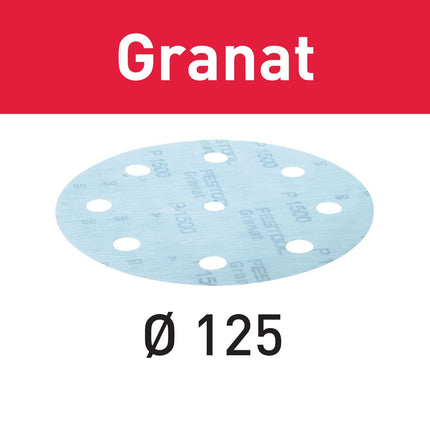 Festool STF D125/8 P800 GR/50 Schleifscheibe Granat ( 497179 ) für RO 125, ES 125, ETS 125, ETSC 125, ES-ETS 125, ES-ETSC 125, ETS EC 125, LEX 125