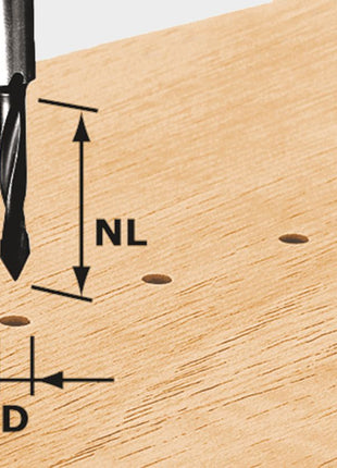 Foret traversant Festool HW S8 D5/30 (491064) pour OF 900, OF 1000, OF 1010, OF 1010 R, OF 1400, OF 2000, OF 2200