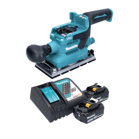 Makita DBO 380 RF Ponceuse vibrante sans fil 18 V 93 x 185 mm Brushless + 2x batterie 3,0 Ah + chargeur