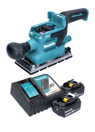 Makita DBO 380 RM Akku Schwingschleifer 18 V 93 x 185 mm Brushless + 2x Akku 4,0 Ah + Ladegerät