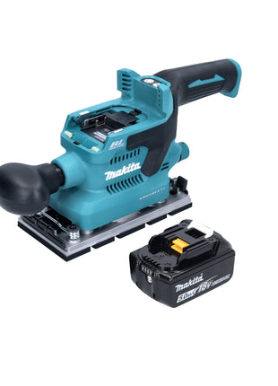 Makita DBO 380 T1 Ponceuse vibrante sans fil 18 V 93 x 185 mm Brushless + 1x batterie 5,0 Ah - sans chargeur