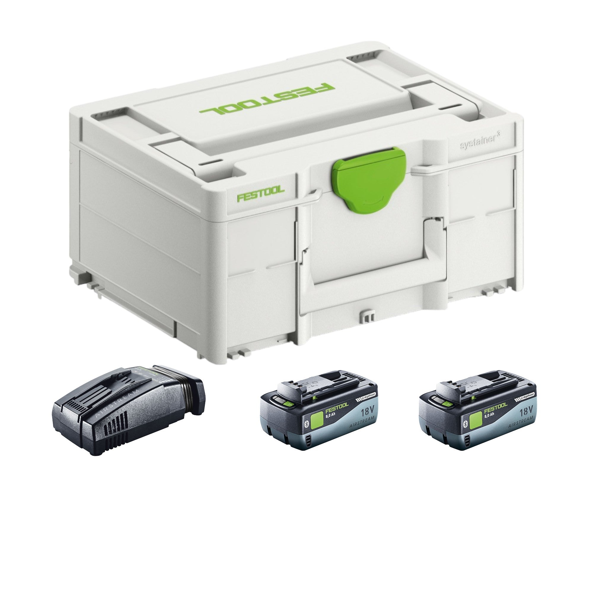 Festool SYS 18V 2x8 0 SCA16 Energie Set 577327 2x Akku 18 V 8 0 Ah Ladegeraet Systainer 0 - toolbrothers