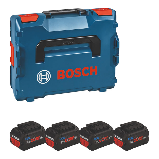 Bosch 4x ProCORE18V 5,5Ah Professional Set 18 V 4x akumulator 5,5 Ah Li-Ion + L-Boxx ( 1600A02A2U )