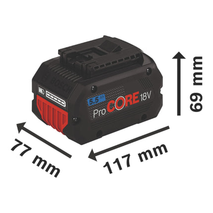 Bosch 4x ProCORE18V 5,5Ah Professional Set 18 V 4x akumulator 5,5 Ah Li-Ion + L-Boxx ( 1600A02A2U )
