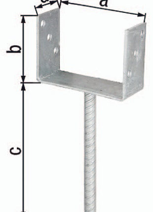 Wspornik słupka GAH ETA-10/0210 81x100x200x60mm ( 3000200703 )