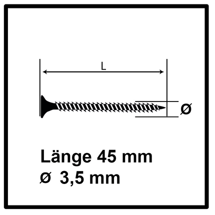 Technofast GF3545TD 1000 x Gipskartonschrauben Trockenbauschrauben 3,5 x 45 PH2 Feingewinde - Toolbrothers
