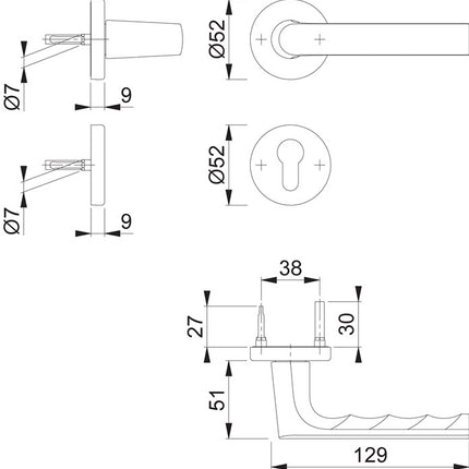 Zestaw aluminiowych róż F1 HOPPE Hamburg 1700 / 42KB/42KBS ( 3000203127 )