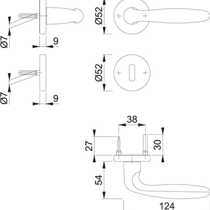 Zestaw róż HOPPE Verona 1510 / 42KB/42KBS Aluminium F1 ( 3000203132 )