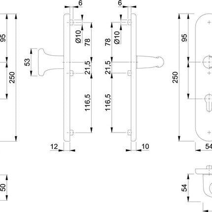 HOPPE Meble Verona 86G/3331/3310/1510 Aluminium F1 ( 3000209097 )