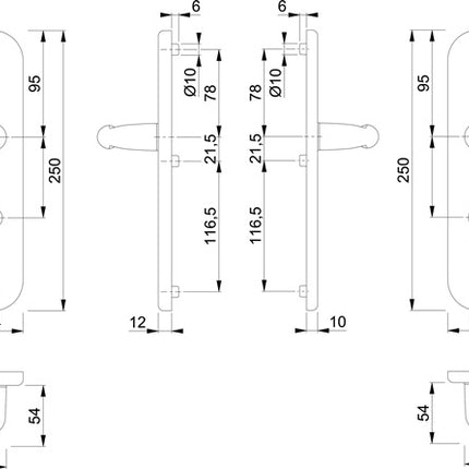 HOPPE Meble Verona 1510/3331/3310 Aluminium F1 ( 3000209098 )