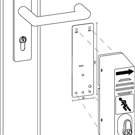 Płyta montażowa GFS 901 670 Montaż na drzwiach przeciwpożarowych ( 3000250547 )