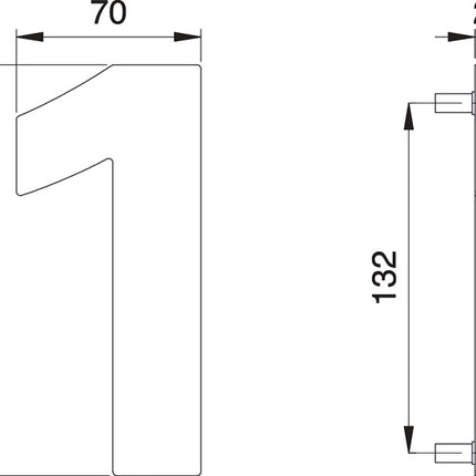 Numer domu EDI 1 matowa stal nierdzewna ( 3000261316 )