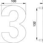 Numer domu EDI cyfra 3 stal nierdzewna matowa ( 3000261318 )