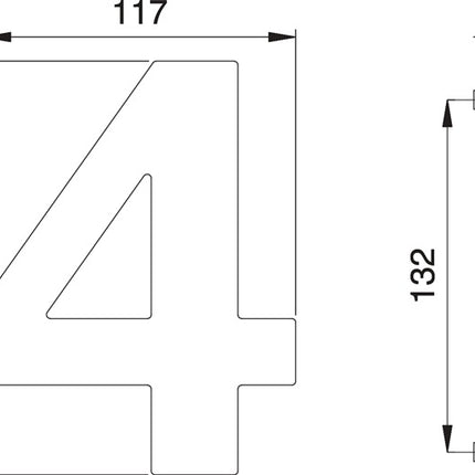 Numer domu EDI cyfra 4 stal nierdzewna matowa ( 3000261319 )