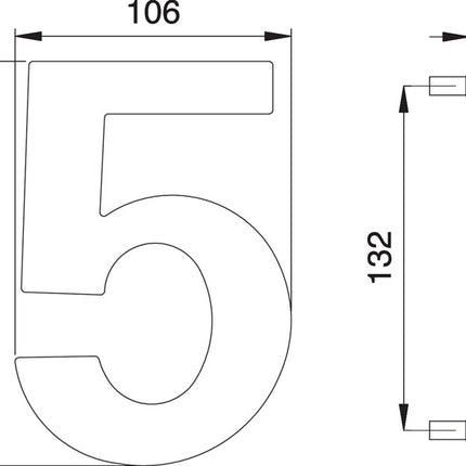 Numer domu EDI cyfra 5 stal nierdzewna matowa ( 3000261320 )