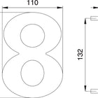 Numer domu EDI cyfra 8 stal nierdzewna matowa ( 3000261323 )