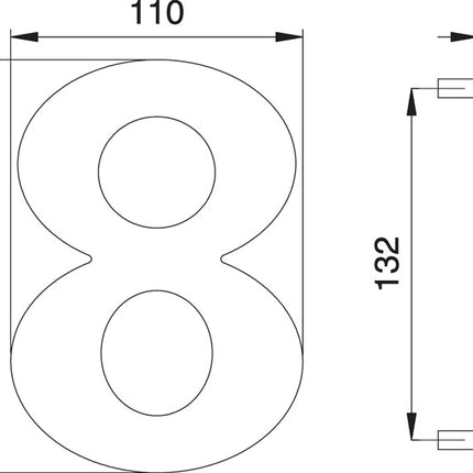 Numer domu EDI cyfra 8 stal nierdzewna matowa ( 3000261323 )